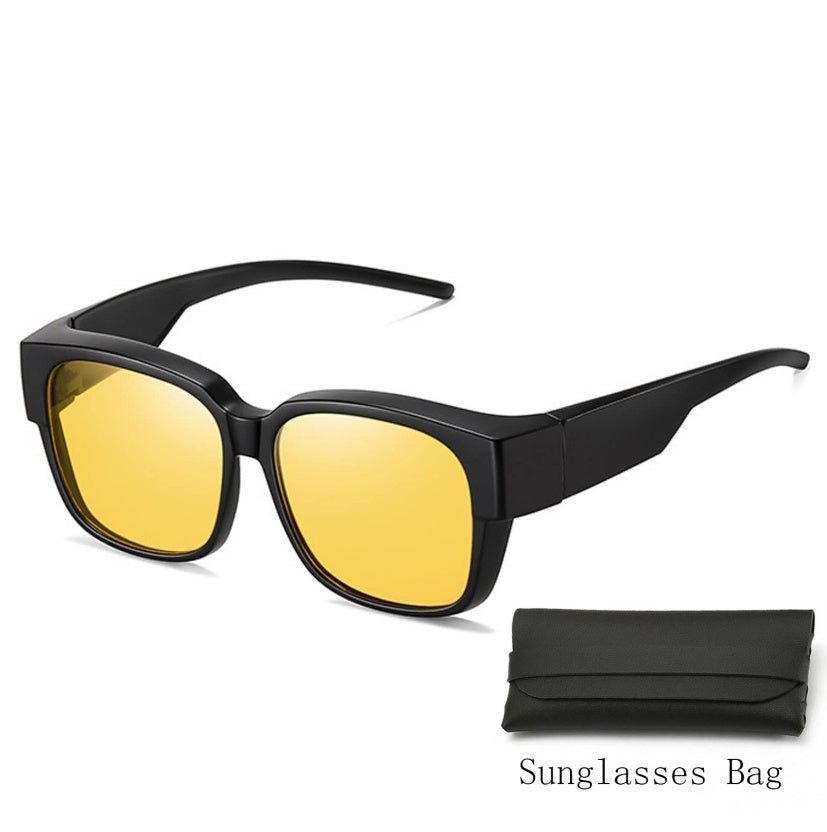 URUMQI Night Vision Driving Glasses For Women Anti Glare Fit Over Glasses, Polarized Night Time Glasses HD Yellow Lens