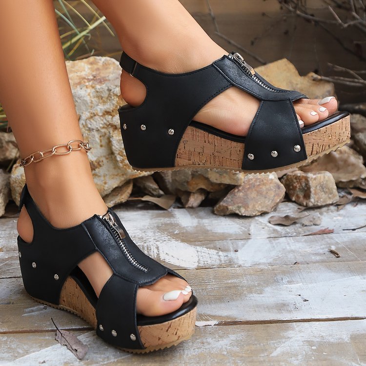 Plus Size Wedge Sandals Women's Lightweight Height Increasing Fashion Casual Sandals