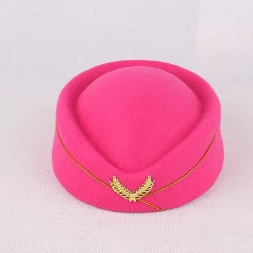 Simple And Versatile Flight Attendant Berry Hat