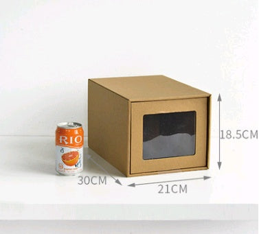 Thicken drawer shoe box transparent shoe box men and women drawer shoe storage box kraft paper shoe box