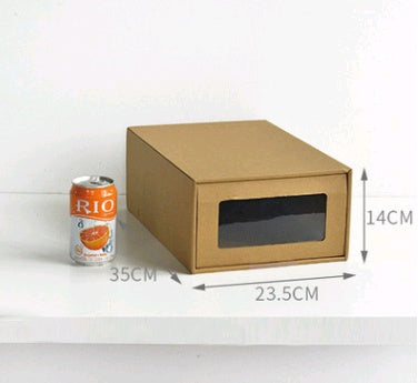 Thicken drawer shoe box transparent shoe box men and women drawer shoe storage box kraft paper shoe box