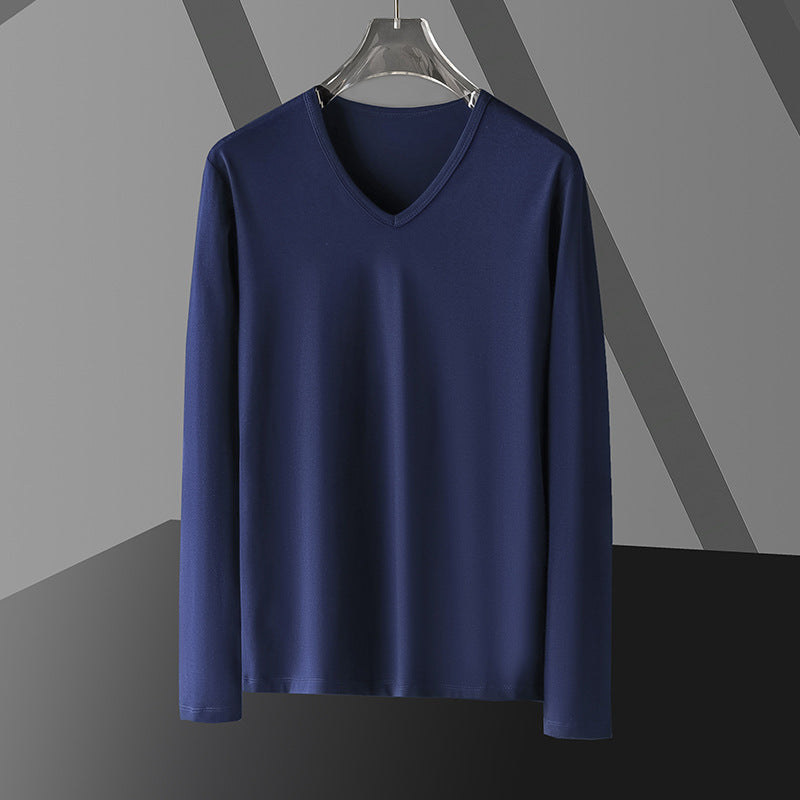 Long Sleeve Men's Fashion Wear Inner Bottoming Shirt Tight-fitting Solid Color Top