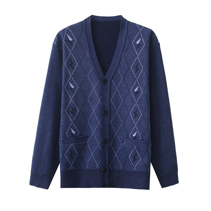 Spring And Autumn Dad Men's Long Sleeve Plus-sized Oversized Sweater