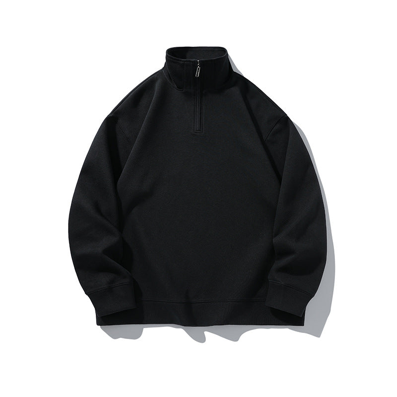 Fleece-lined Half Zipper Polo Shirt Sweater