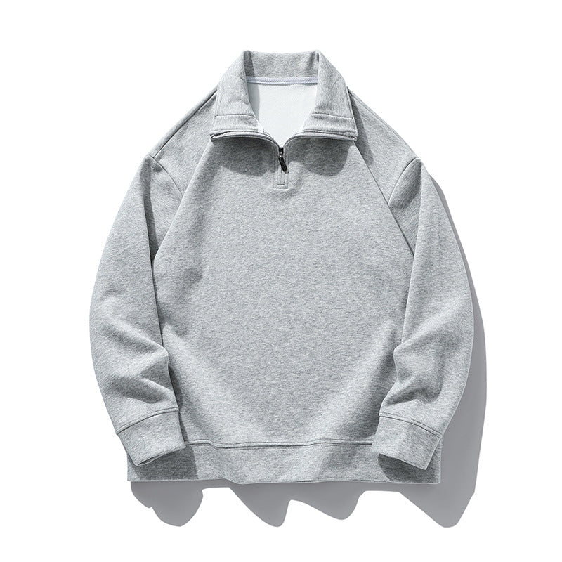 Fleece-lined Half Zipper Polo Shirt Sweater