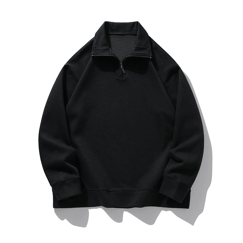 Fleece-lined Half Zipper Polo Shirt Sweater