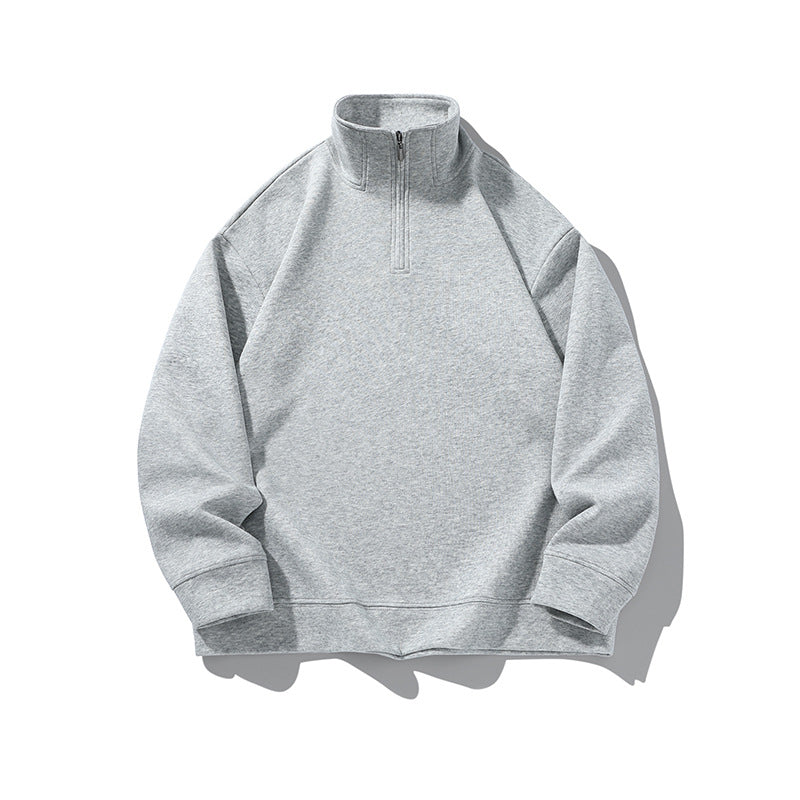 Fleece-lined Half Zipper Polo Shirt Sweater