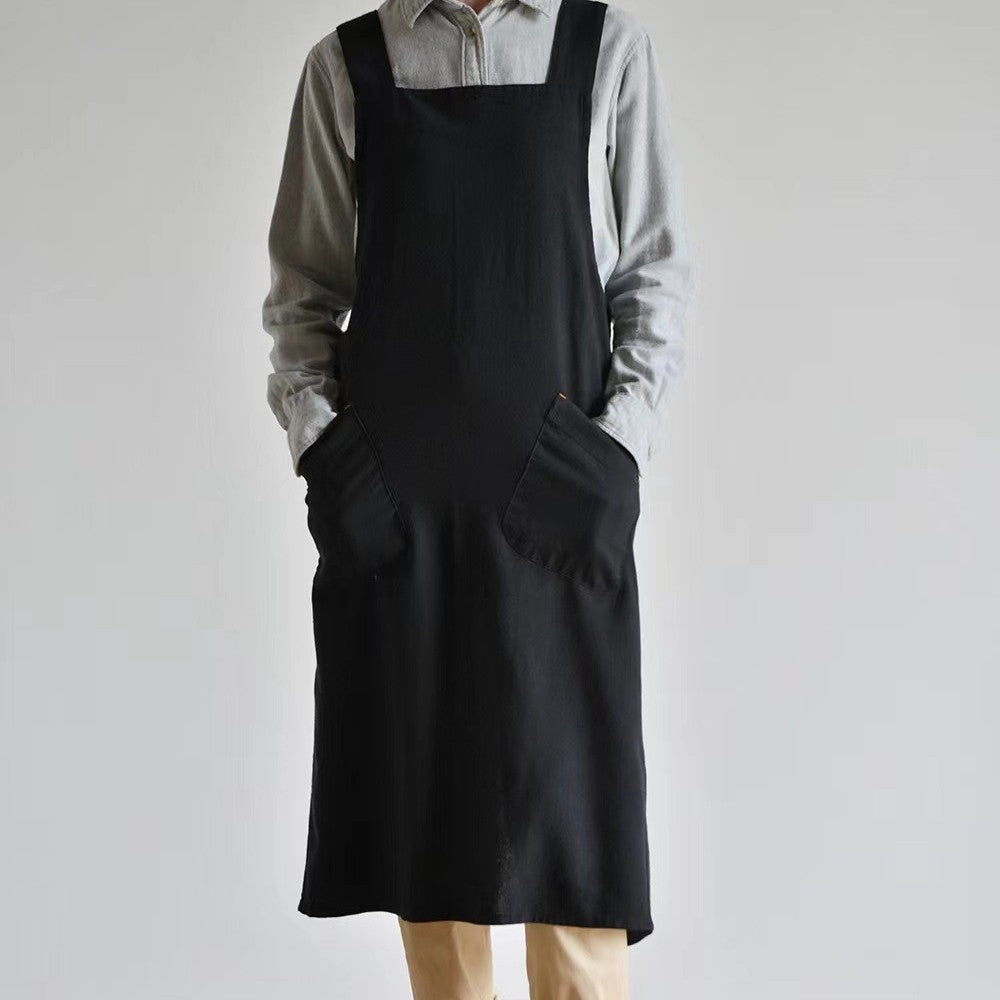 Women's Simple Solid Color Cotton And Linen Plus Size Apron