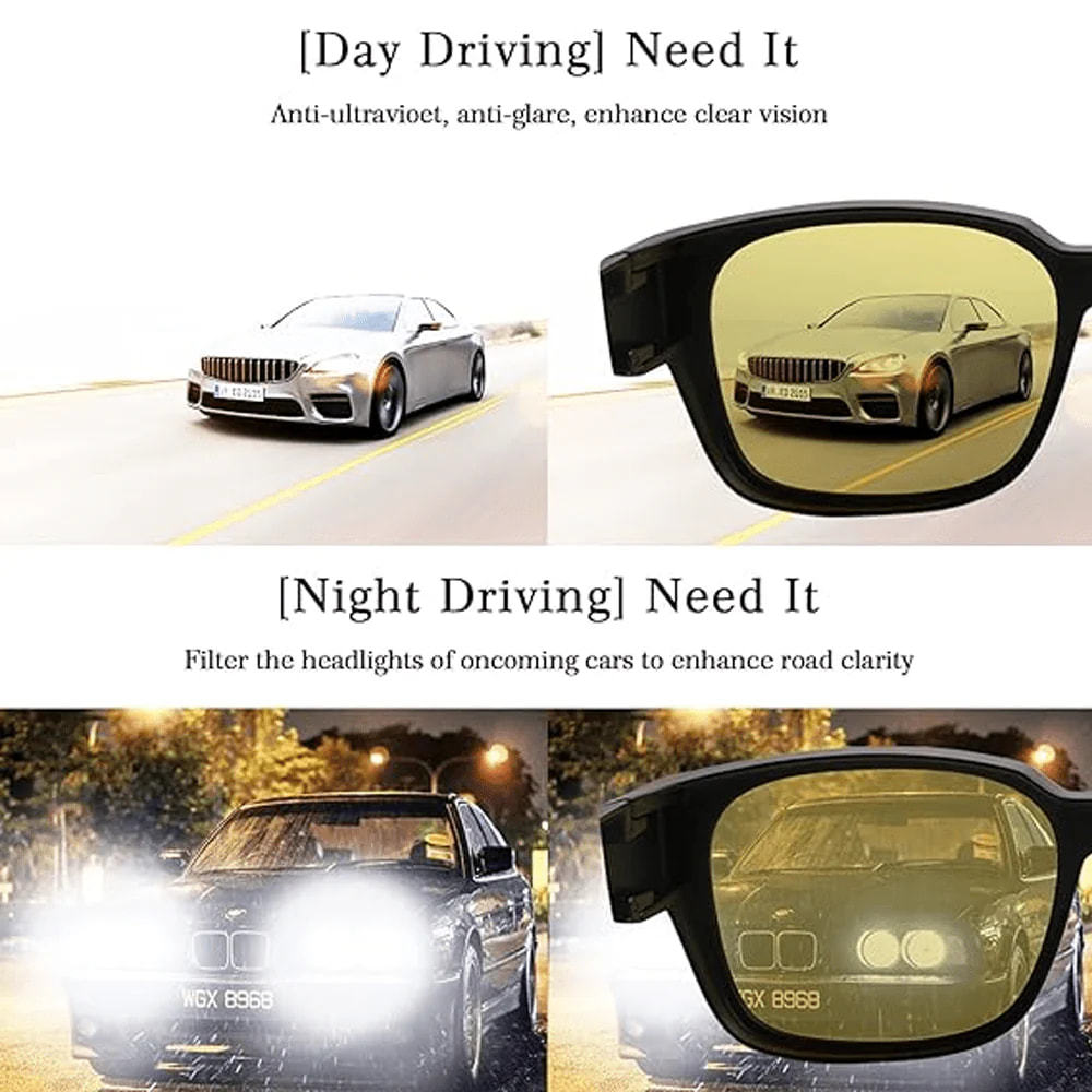 URUMQI Night Vision Driving Glasses For Women Anti Glare Fit Over Glasses, Polarized Night Time Glasses HD Yellow Lens